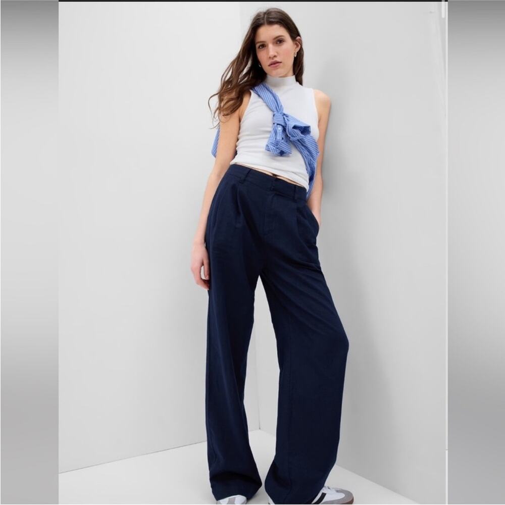 GAP Navy Wide-Leg Trousers